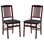 2 Espresso Wood Folding Chairs