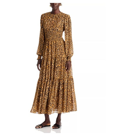 Smocked Leopard Maxi Dress
