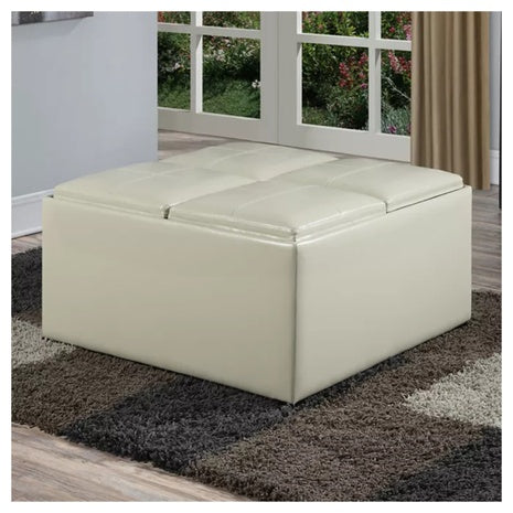 36" Ellis Wide Durable Vegan Leather Square Storage Ottoman + $70 Kohl's Cash