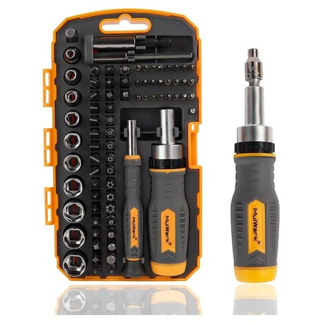 77-Piece Ratcheting Screwdriver & Bit Set with Case