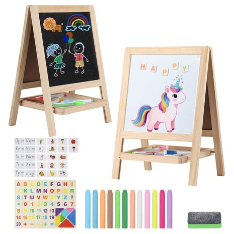 4-in-1 Double-Sided Kids Tabletop Art Easel Set