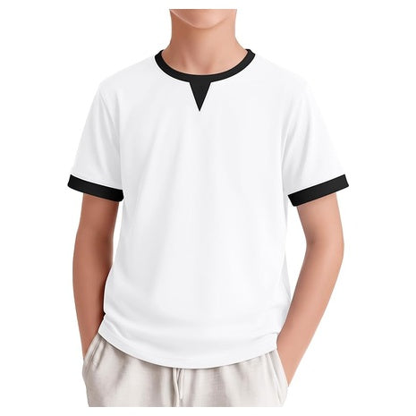 Boys Short Sleeve Colorblock Baseball T-Shirt