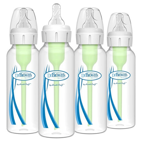 Pack of 4 Dr. Brown's Natural Flow Anti-Colic Options+ Narrow Baby Bottles