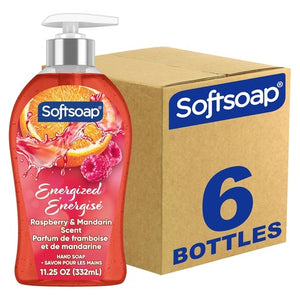 6 Pack of 11.25oz Softsoap Energized Liquid Hand Soap, Raspberry and Mandarin Scent