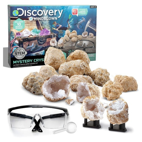 14-Piece Discovery Kids Mystery Crystals Geode Excavation Kit