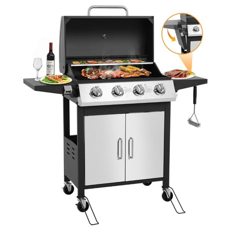 SEGMART Stainless Steel 40000 BTU 4 Burner BBQ Propane Gas Grill