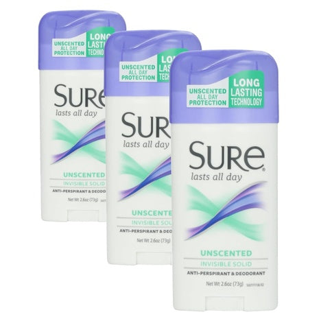 3-Pack Sure Unscented Deodorant