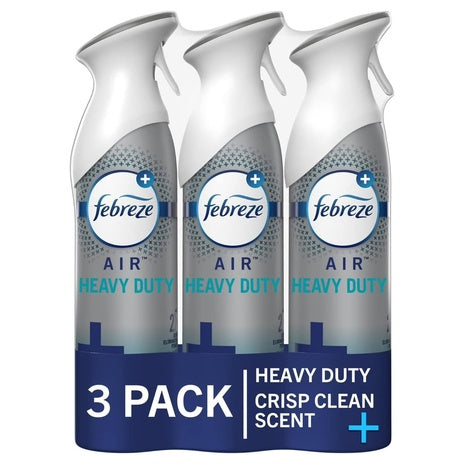 3 Febreze Heavy Duty Crisp Clean Air Freshener Sprays