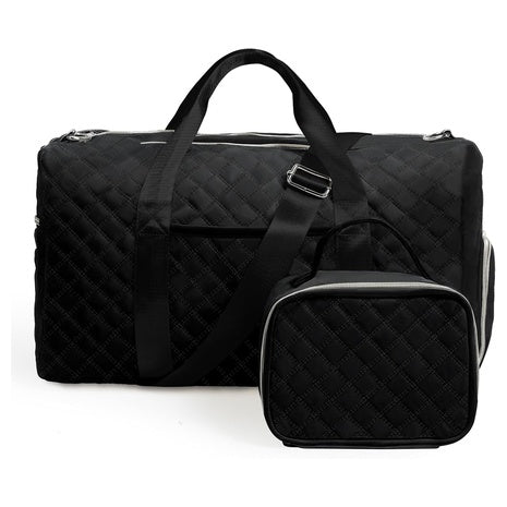 Duffle Bag With Shoe Compartment And Cosmetic Bag