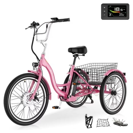 Mooncool 24" 700W 7 Speeds Electric Tricycle