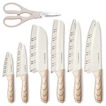 Astercook 13 Piece Ceramic Coated Stainless Steel Knife Set