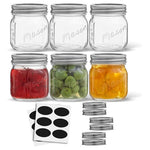 6-Pack 8 oz JoyJolt Mason Jars With Lids