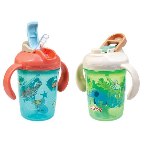 2-Pack Nuby 2-in-1 Toddler Cups