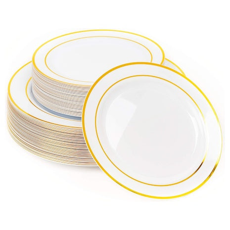60 Dinner & Dessert Plastic Plates