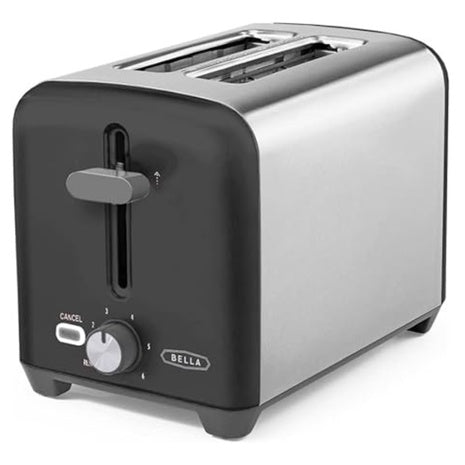 Bella 2 Slice Stainless Steel Wide Slots Toaster