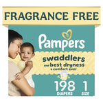 198 Pampers Size 1 Swaddlers Diapers