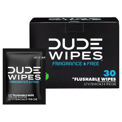 30 Dude Wipes On-The-Go Flushable Wipes