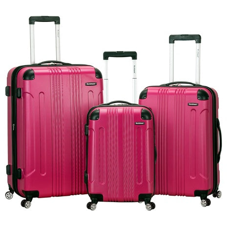 3-Piece Rockland Hardside Expandable Luggage Set w/ Spinner Wheels