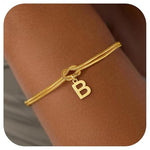 18K Gold Plated Knot Initial Bracelets (All ABC's)