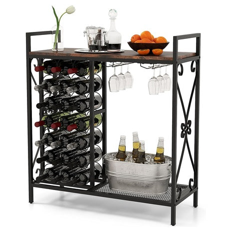 21-Bottle Wine Rack Bar Cabinet