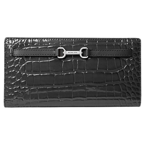 Michael Kors Women's Carson Large Patent Crocodile Embossed Wallet