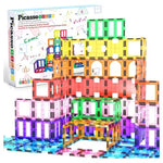 PicassoTiles 42 Piece Magnetic Blocks See-Through Shape STEM Toys