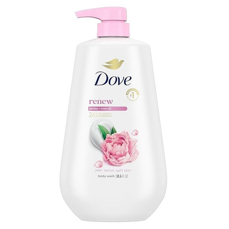 3 Bottles Dove Renew Peony & Rose Oil Body Wash
