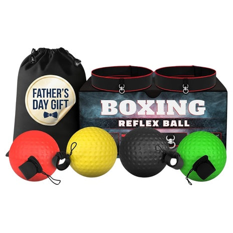 4-Pack BURIUS Boxing Reflex Balls W/ 2 Adjustable Headbands