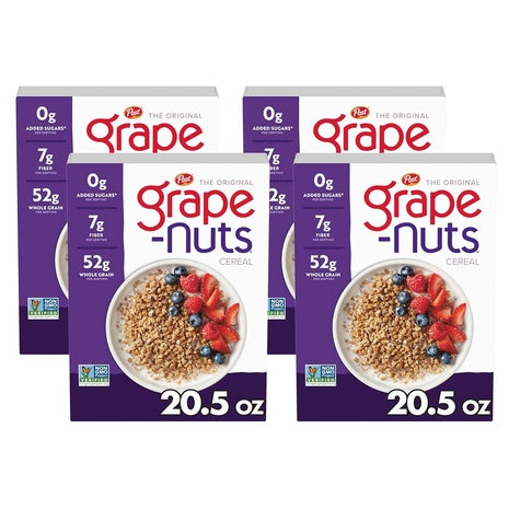 4 Boxes Post Grape Nuts Whole Grain Wheat & Barley Cereal