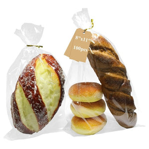 100 Clear Cellophane Bags with Twist Ties (8x11)