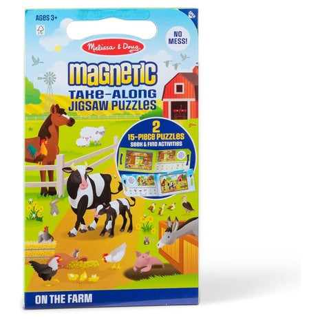 Melissa & Doug Take-Along Magnetic Jigsaw On the Farm Puzzle Set