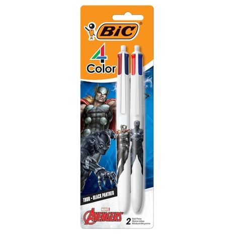 2 BIC 4-Color Marvel Retractable Ballpoint Pen