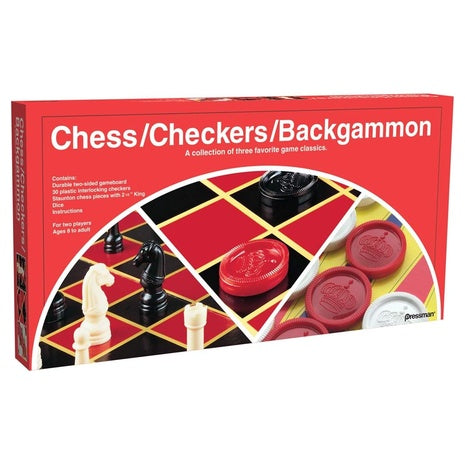 Pressman Chess, Checkers & Backgammon Board Game