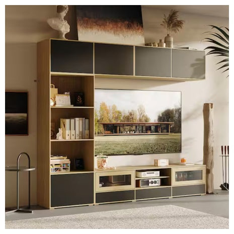 FUFU&GAGA Oakand TV Stand Entertainment Center Fits TVs Up To 75"