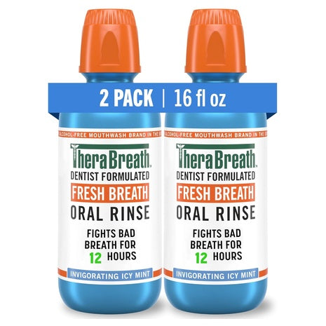 2 TheraBreath Fresh Breath Mouthwash Bottles