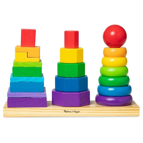 Melissa & Doug Geometric Stacker Wooden Toy