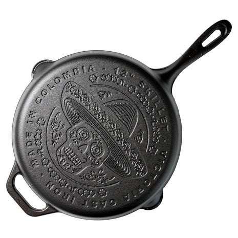12" Victoria Day Of The Dead La Calaca Cast Iron Skillet