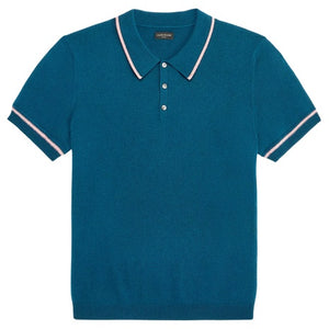 Club Room Men's Regular Fit Tipped 100% Cashmere Sweater Polo Shirt