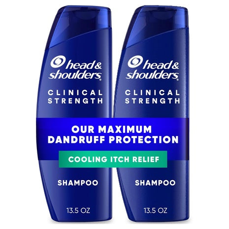 2 Clinical Strength Cooling Itch Relief Anti-Dandruff Shampoo Bottles (13.5oz)