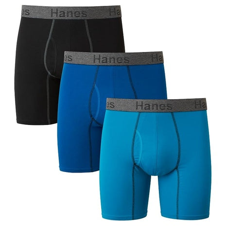 3-Pack Hanes Stretch Cotton Boxer Briefs