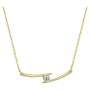 Stella Valentino Yvonne 14K Gold Plated Chevron Layering Necklace