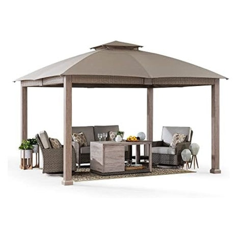Sunjoy 11ft X 13ft Gazebo With Sunbrella Shade Fabric Canopy Roof