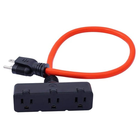 2-Foot 3-Outlet Power Extension Cord