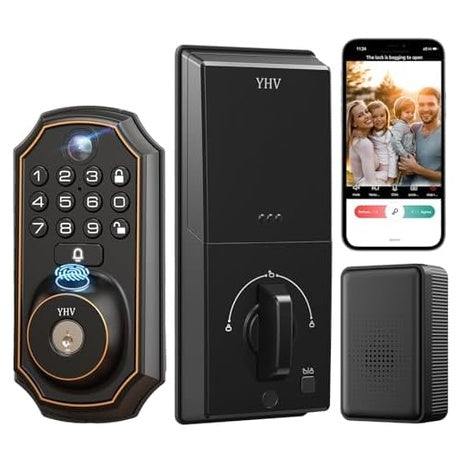 YHV Keyless Camera Fingerprint Smart Entry Door Lock