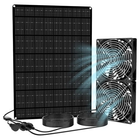 15W Dual High Speed Exhaust & Intake Ventilation Solar Powered Fan