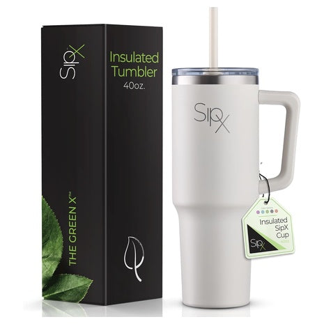 40oz Insulated Tumbler With Straw & Handle