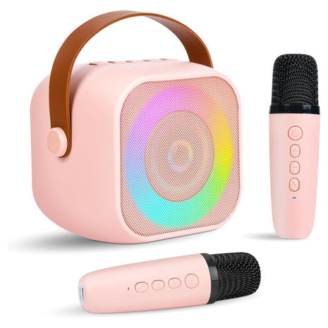 Mini Karaoke Machine with 2 Wireless Mics