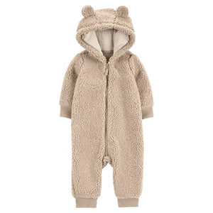 Baby Boy Carter's Teddy Fleece Bear Zip-Up Bodysuit