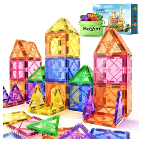 32-Piece Magnetic Tiles Building Blocks Set
