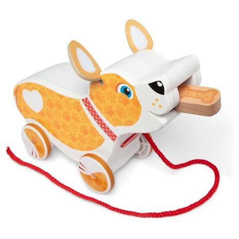 Melissa & Doug Feed Walk & Poo Pup Wooden Pull Toy Play Set